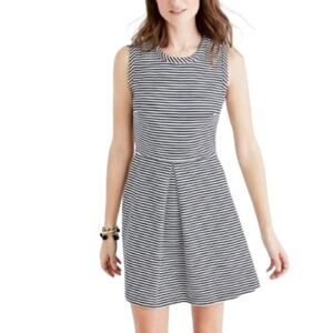 Madewell Dress Afternoon Stripe Knit Sleeveless Cotton Navy Blue White S